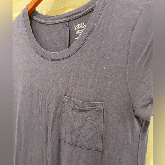 Market & Spruce Navy Short Sleeve Pocket T-Shirt Dress | Size M - Picture 5 of 9